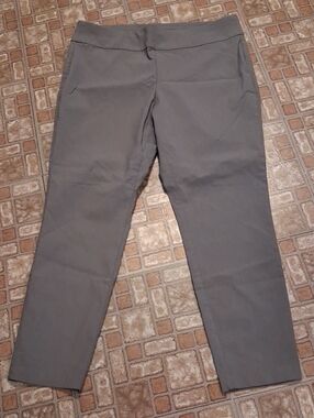 Christopher & Banks Gray Straight-Leg Pull On Pants Signature Slimming